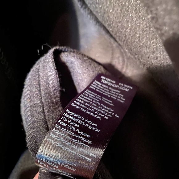 TOPSHOP COAT BLACK PETITE SIZE 6 - Picture 3 of 5